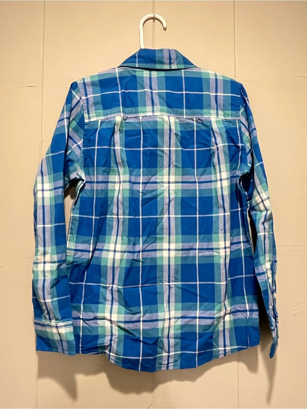 5/6 Toddler / Kid Blue Plaid Button Up Long Sleeves Shirt